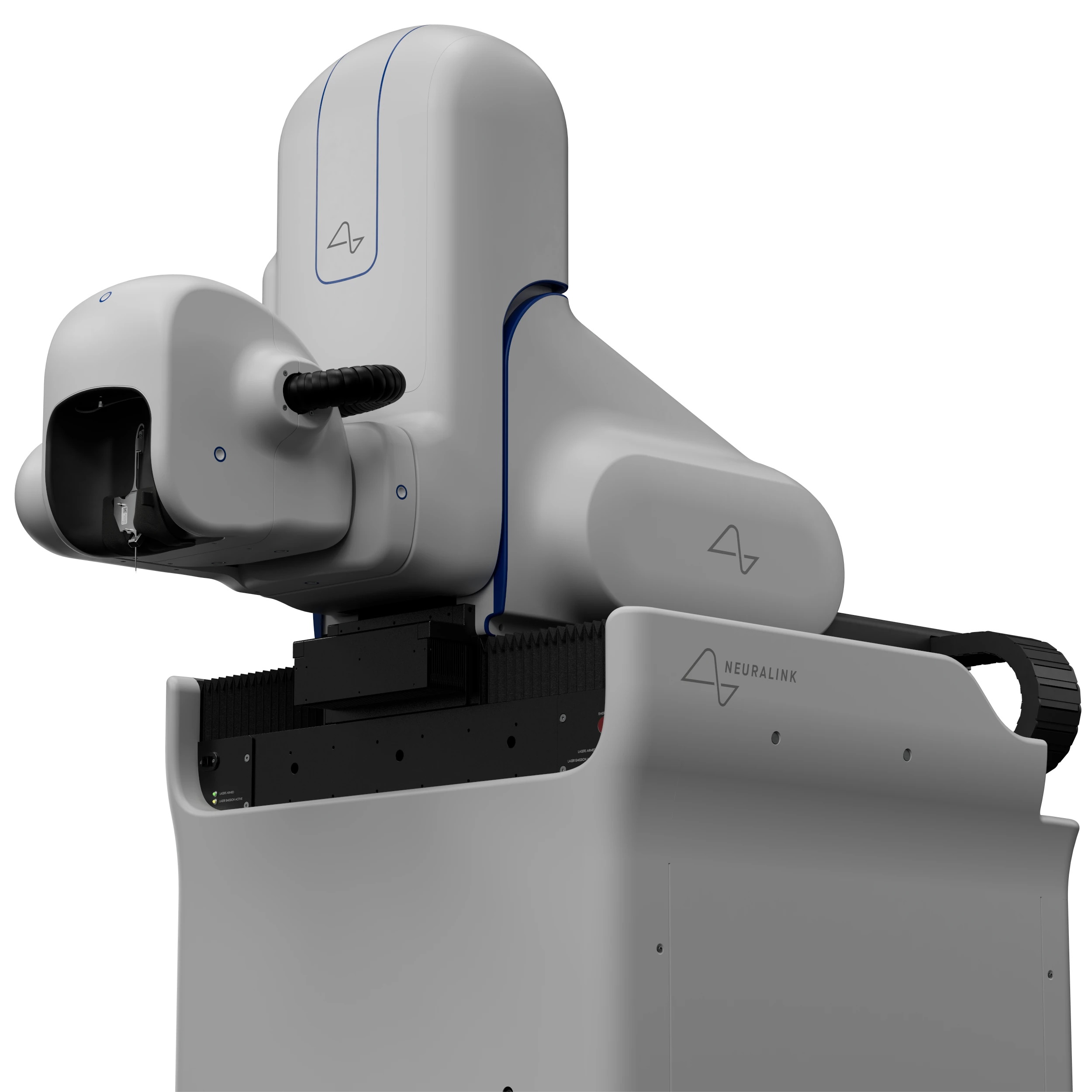 Robot chirurgical high-tech gris et blanc Neuralink