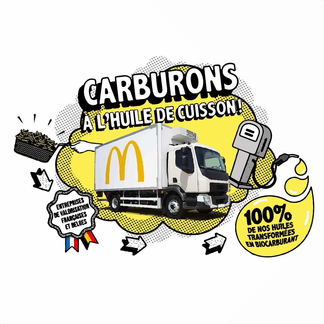 Camion McDonald's, recyclage huile en biocarburant.