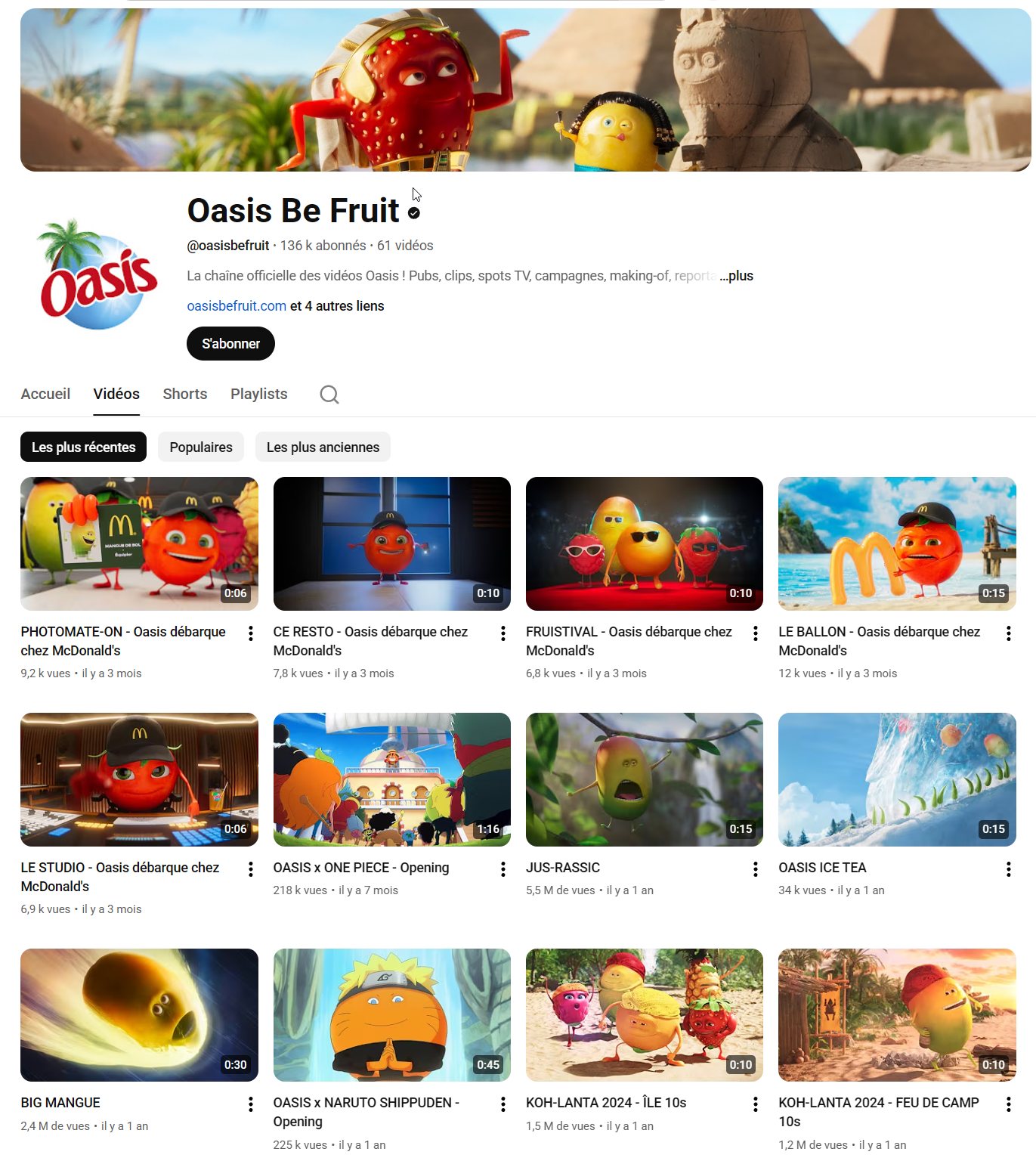 oasis youtube channel