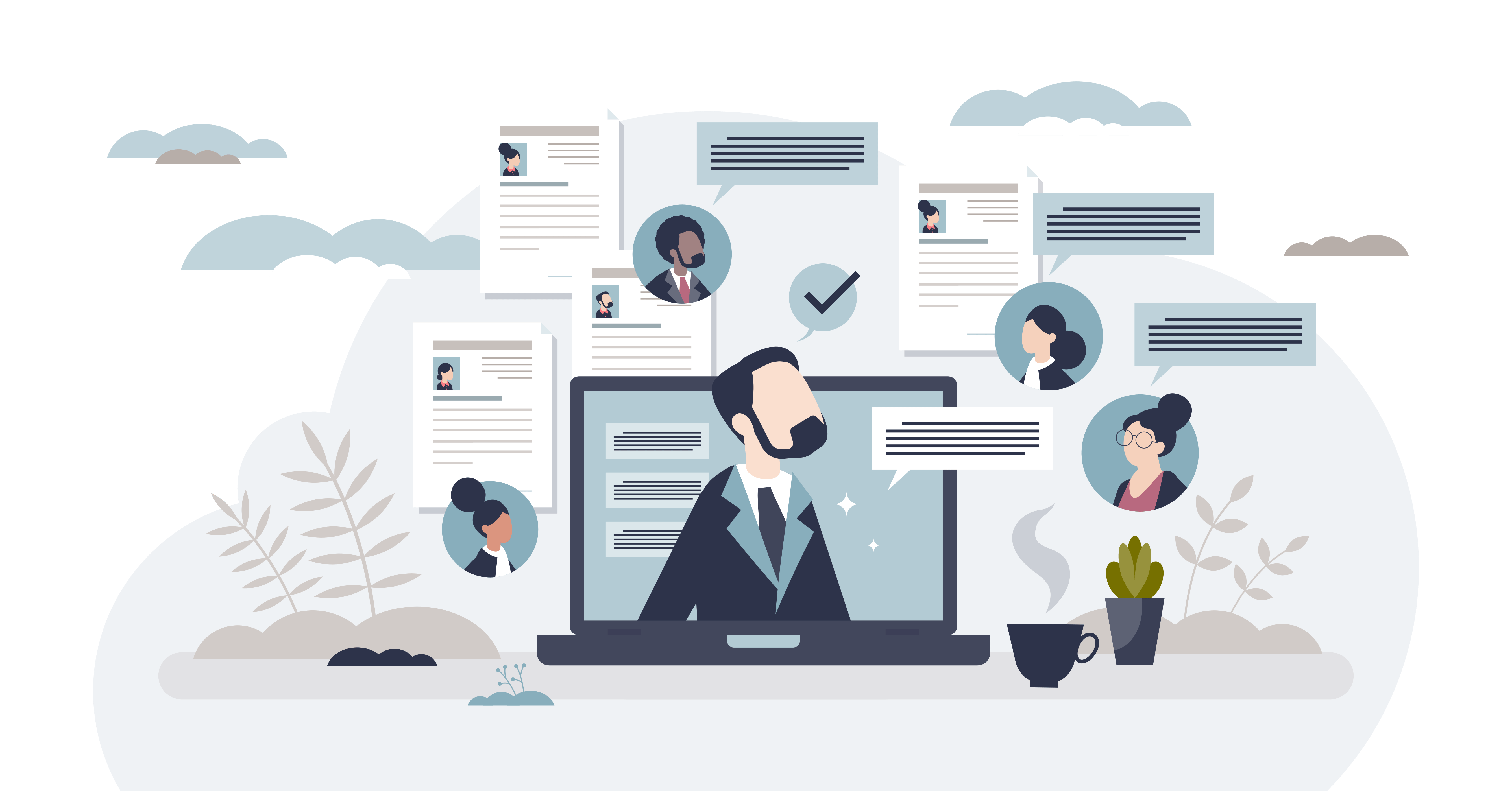 Recrutement virtuel: entretien en ligne pour job, professionnalisme et efficacité.